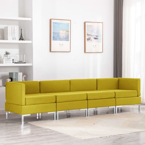 4-dijelni set sofa od tkanine žuti slika 35