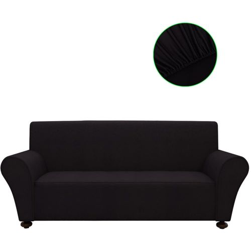 131081 Stretch Couch Slipcover Black Polyester Jersey slika 28