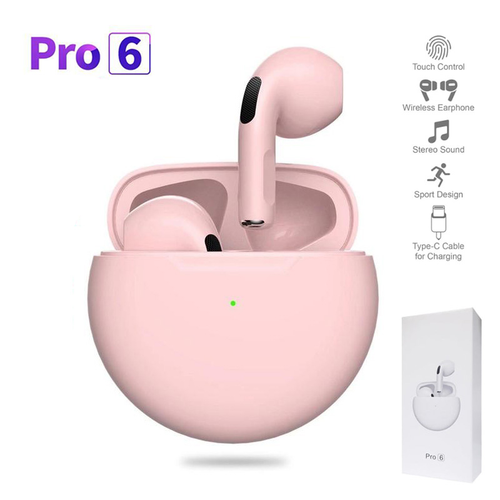 Bluetooth slusalice Airpods Pro6 roze HQ slika 1