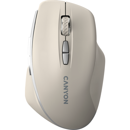 CANYON MW-21, 2.4 GHz Wireless mouse ,with 7 buttons, DPI 800/1200/1600, Battery: AAA*2pcs,Cosmic Latte,72*117*41mm, 0.075kg slika 1