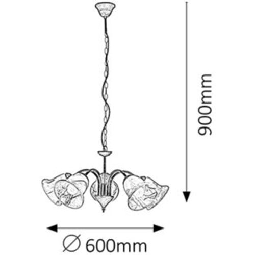 Rabalux Colette luster E14 5x40W braon Klasična rasveta slika 2