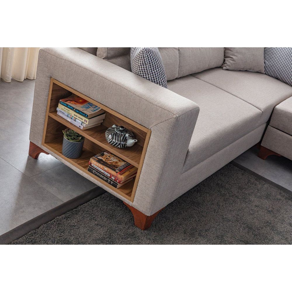 Ugaona Sofa Tloft Lijeva - boja: krem slika 6