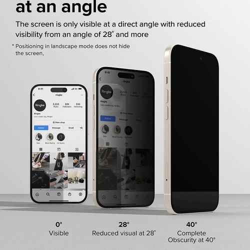 Ringke Cover Display ID Glass kaljeno staklo za iPhone 15 Plus -Privacy slika 2