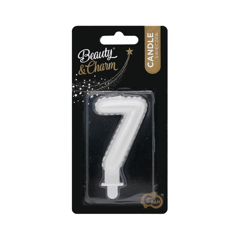 SF-PBI7 Svjećica za tortu 7 Biserno Bijela 7cm slika 2