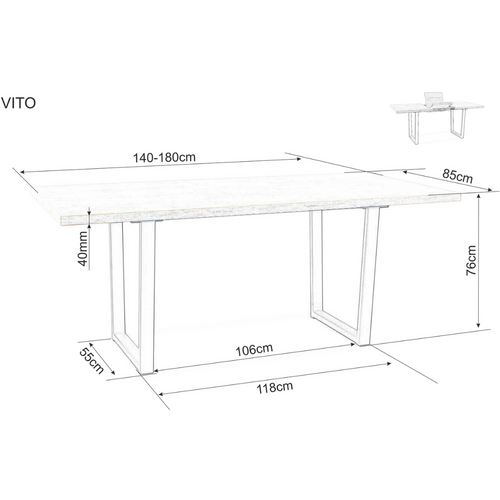 Stol VITO - MDF + furnir slika 4