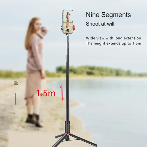 Selfie stick M18 + tripod crni/crveni slika 7