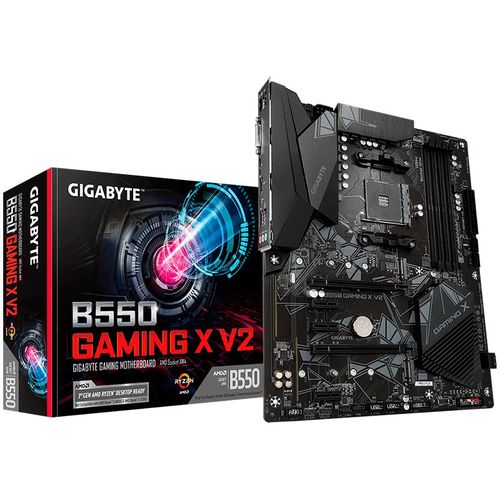 GIGABYTE Main Board Desktop AMD B550, AM4, 4 x DDR4, DVI-D/HDMI, 2xPCIE x16 , 3xPCIE x1, ALC887 , 2x M.2 , 4 x SATA, ATX slika 1