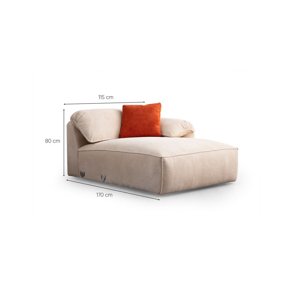 Ugaona sofa Flamingo Corner 4 (L1,5+O1+Chlr) - boje: krem narančasta slika 7
