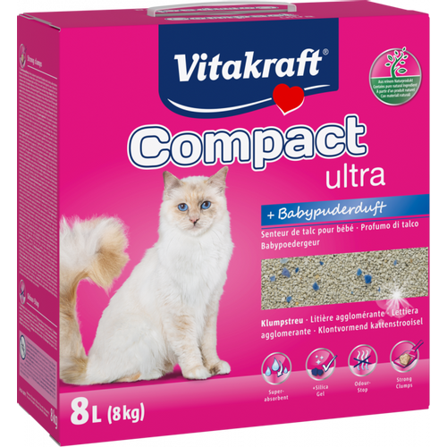 Vitakraft Compact ultra s baby puderom, posip za mačke, 8 kg slika 1