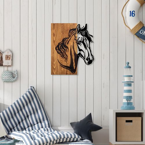 Wallity Horse 1 Walnut
Black Decorative Wooden Wall Accessory slika 3