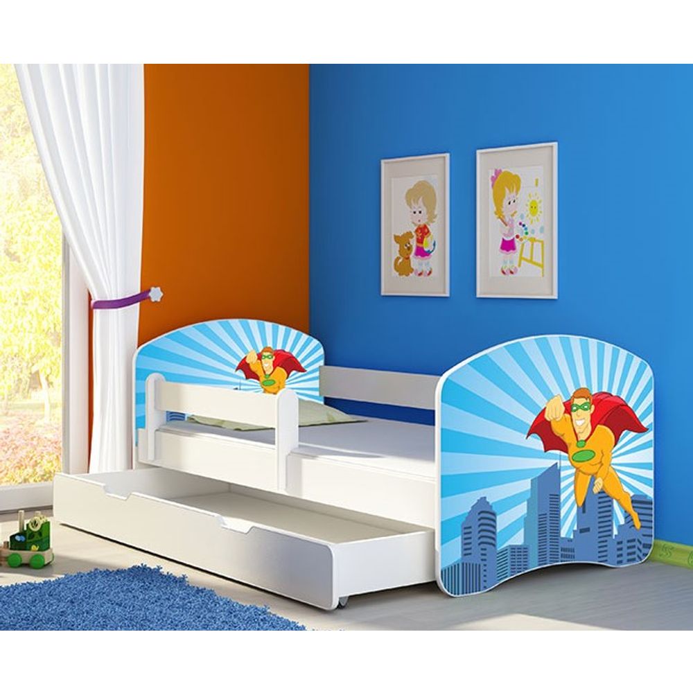 ACMA Dječiji krevet Acma II sa ladicom White - 140x70cm - Dezen 19 slika 1