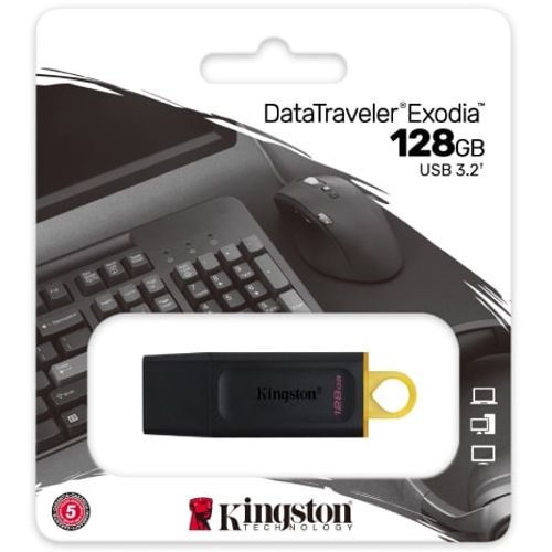 Kingston USB Flash memorija 128GB DT Exodia USB 3.2 DTX/128GB crno-zuti slika 3