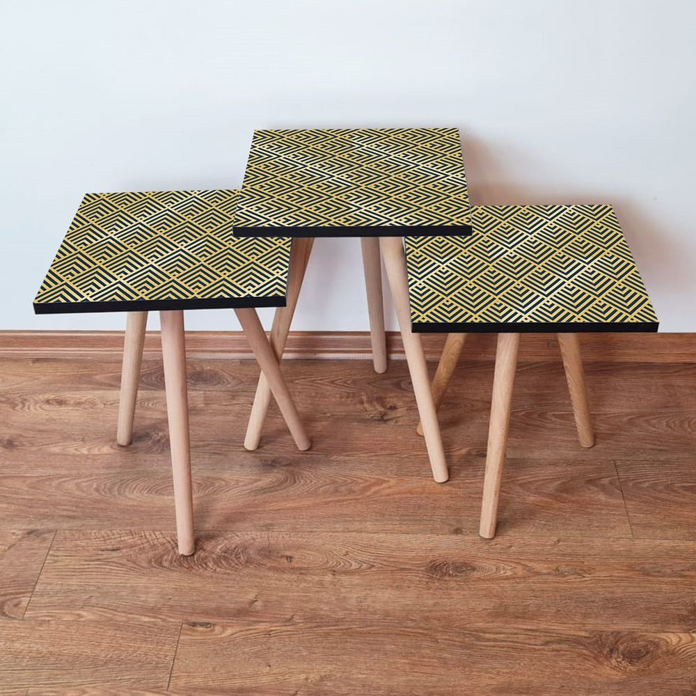 Nesting Table Set (3 komada) - Anthracite i Zlatna slika 1