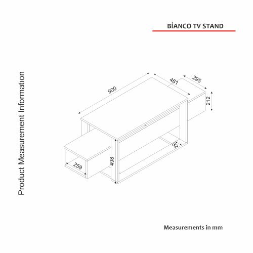 TV komoda Hanah Home Bianco Black Gold slika 7