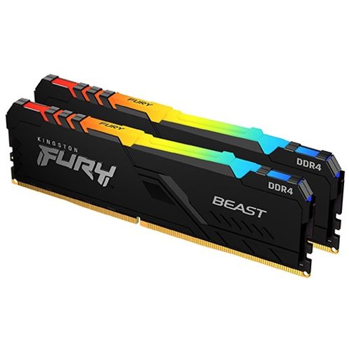 Kingston KF436C18BB2AK2/64 DDR4 64GB (2x32GB) 3600MHz [FURY BEAST RGB], Non-ECC UDIMM, CL18 1.35V, 288-Pin 2Rx8, Memory kit, w/RGB Heatsink, XMP slika 1