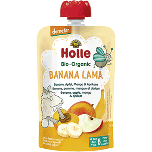 Holle Pire od banane, jabuke, manga i marelice  "Banana lama" - Organski 100g , pakiranje 12komada, xxl slika 1