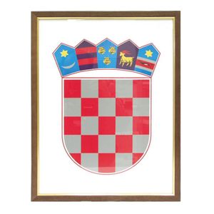 Grb Republike Hrvatske drveni okvir, 30x40 cm
