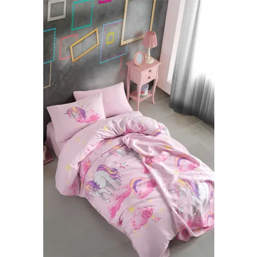 Posteljina Cotton Life 160x220cm Unicorn pink slika 1