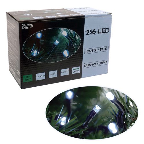 256 LED lanac, belo, 8 funkcija slika 1