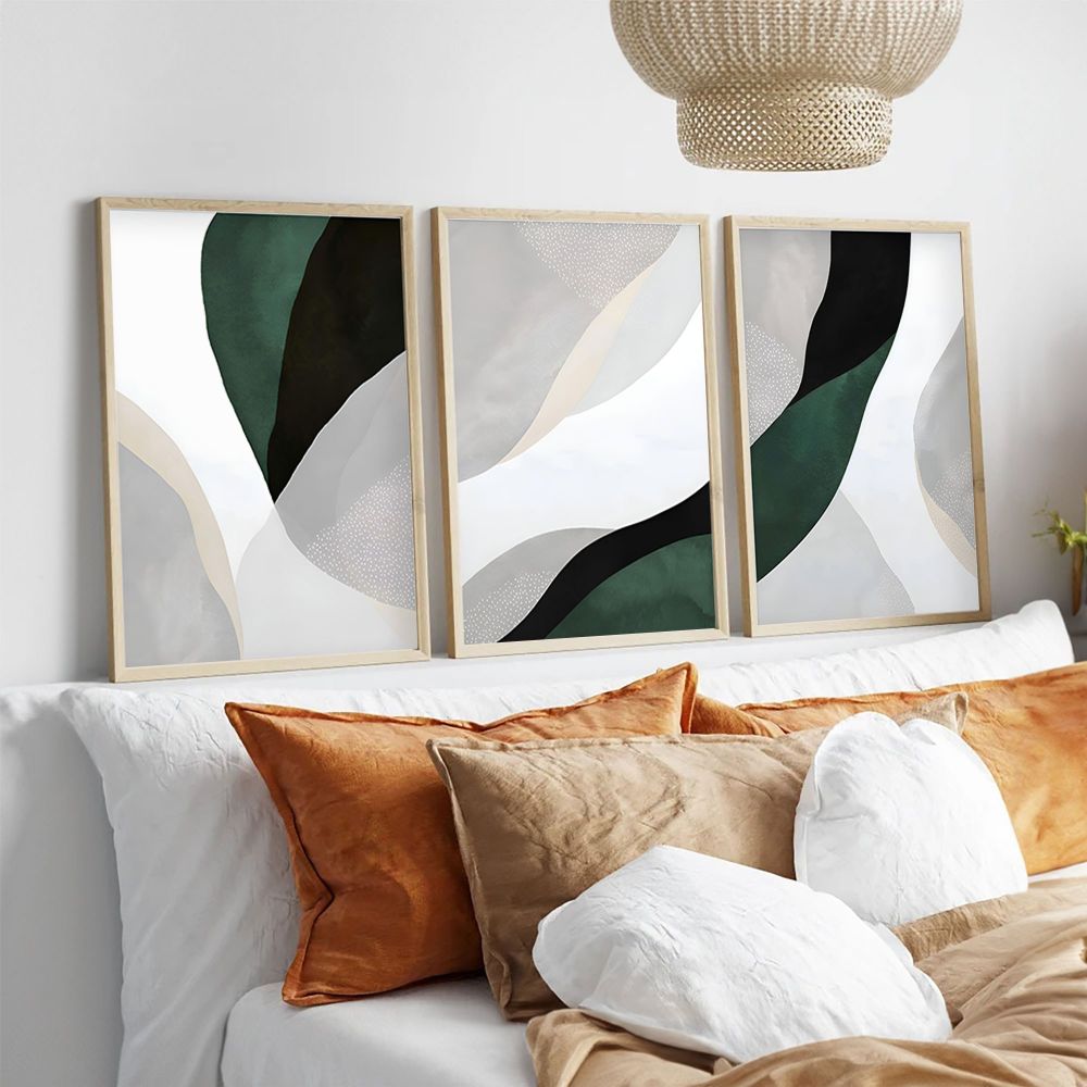 Dekorativno Slikarstvo Huhu229 - Set od 3 Okvirna Umjetnička Djela 50 x 70 cm slika 3