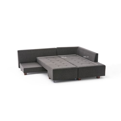 Atelier Del Sofa Manama Corner Sofa Bed Right - Anthracite Anthracite Corner Sofa-Bed slika 10