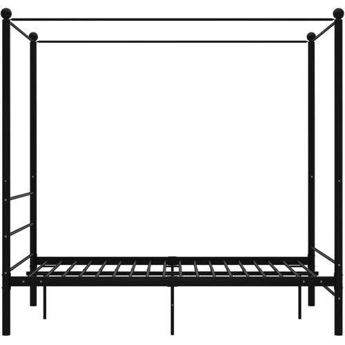 Okvir za krevet s nadstrešnicom crni metalni 120 x 200 cm slika 8