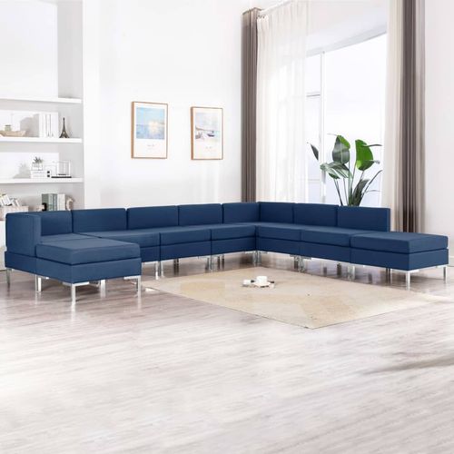 9-dijelni set sofa od tkanine plavi slika 1