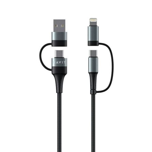 HAVIT 4-u-1 punjački kabel USB / USB-C na USB-C / Lightning, 1M slika 1