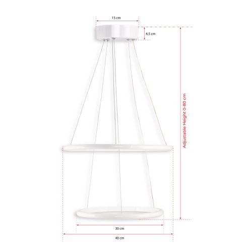 Leonis White-White Light White Chandelier slika 6