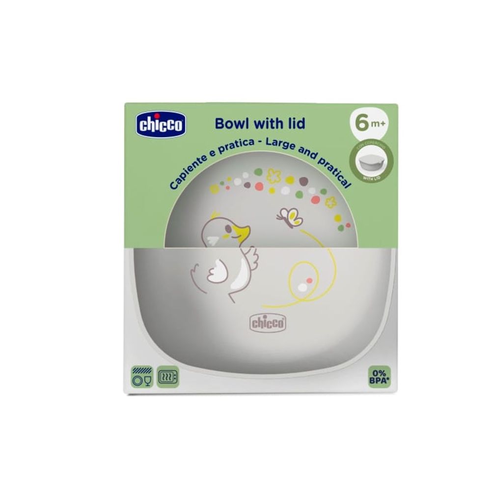 Chicco Zdjelica sa poklopcem Bowl With Lid, Grey slika 5