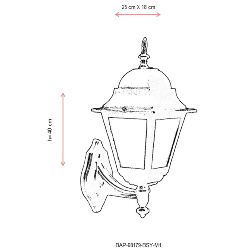 BAP-68179-BSY-M1 Crna i Bijela Vanjska Zidna Lampa slika 3