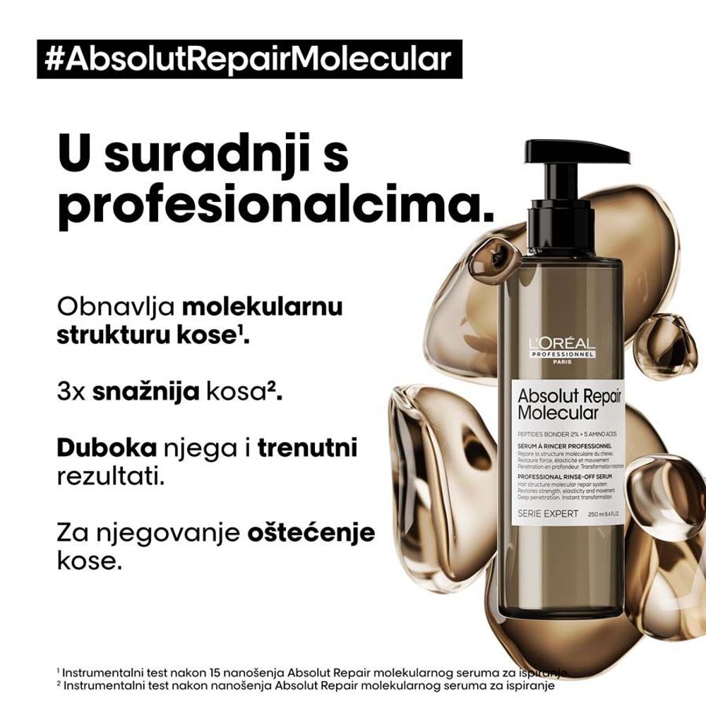 L'Oreal Professionnel Serum za obnovu kose Absolut Repair Molecular Rinse off - 250 ml slika 4