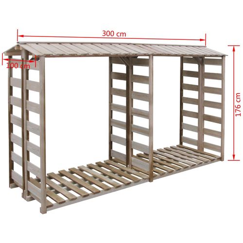 Spremište za drva 300 x 90 x 176 cm od impregnirane borovine slika 6