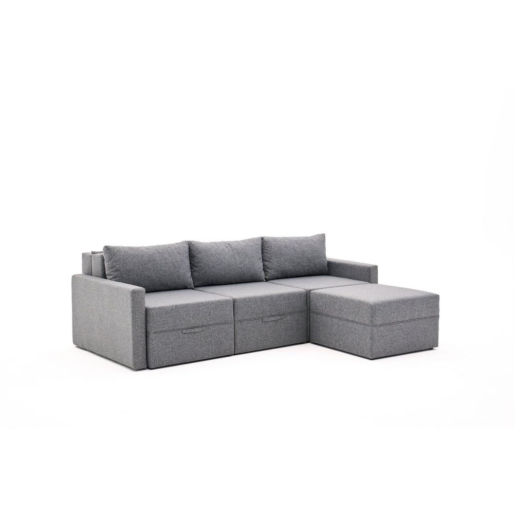 Krevet-sofa u kutu Saros – krem slika 5