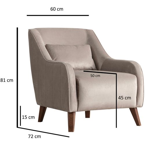 Buhara - Light Grey Light Grey Wing Chair slika 5