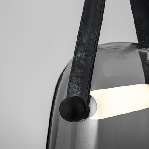 TOOLIGHT Viseća svjetiljks Sivo staklo s remenom crni APP617-1CP slika 9