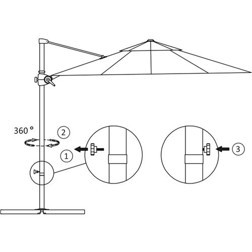 Konzolni suncobran s čeličnom šipkom bež 250 x 250 cm slika 8