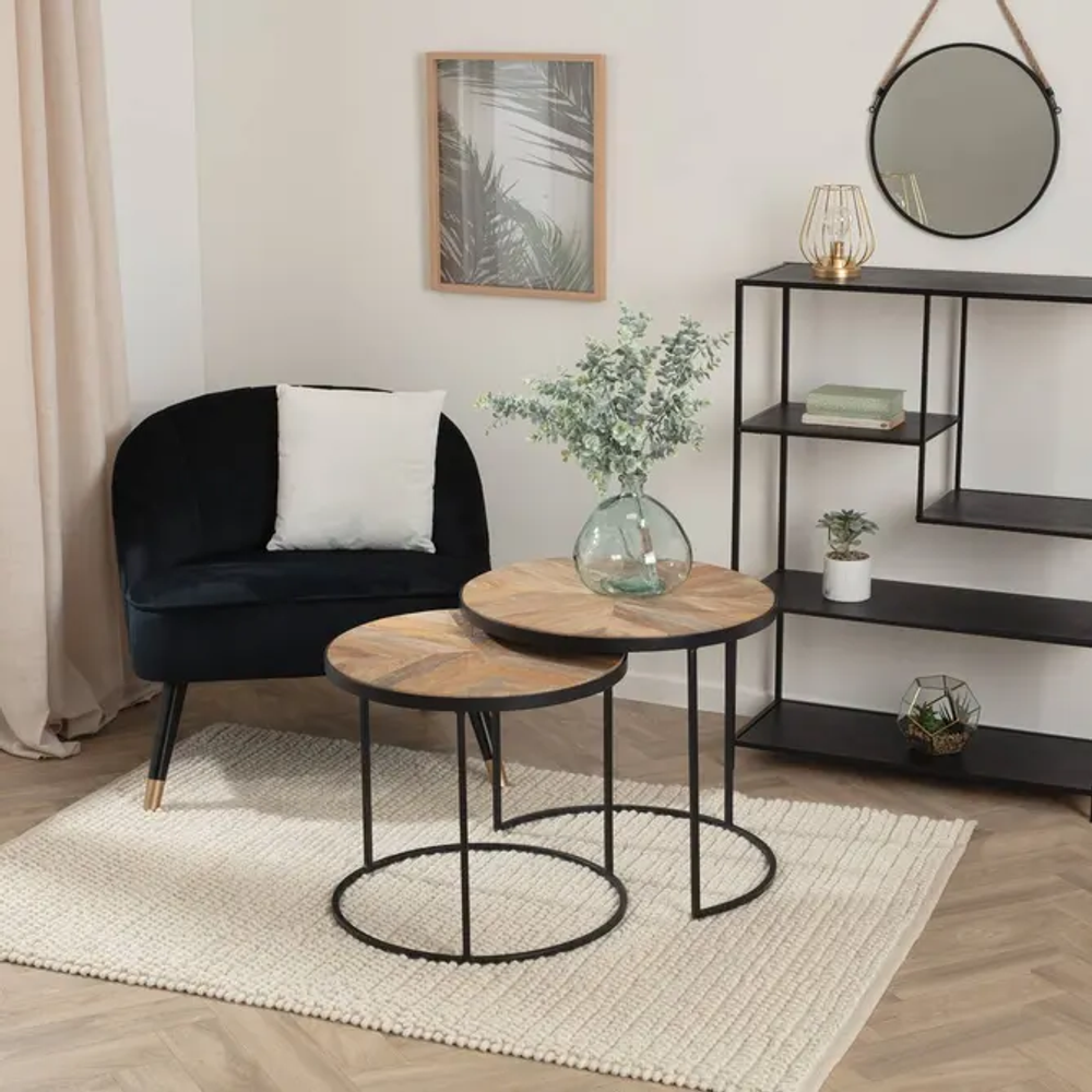 Atmosphera set 2/1 stolić basile 56x51cm drvo/metal smeđi slika 4