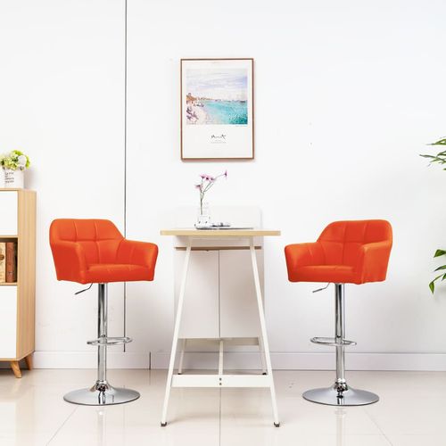 Barski stolci s naslonima 2 kom narančasti od umjetne kože slika 28
