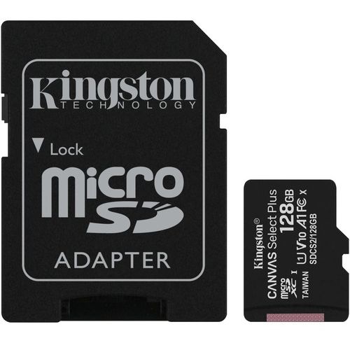 Kingston SDCS2/128GB MicroSD 128GB, Canvas Go! Plus, Class 10 UHS-I U1 V10 A1, Read up to 100MB/s, w/SD adapter slika 1