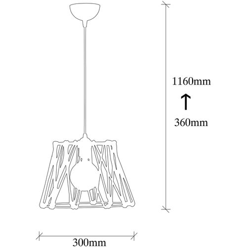 Opviq Visilica JUTINI 30 cm, visina 116 cm, podesiva visina, duljina kabla 90 cm, E27 40 W, Jutini - MR - 784 slika 6