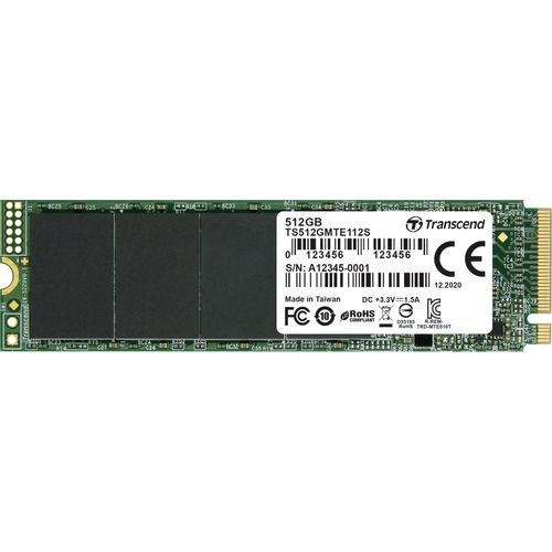 Transcend TS512GMTE112S M.2 NVMe 512GB, 2280, PCIe Gen3x4, M-Key, 3D TLC, DRAM-less, Single-sided slika 1