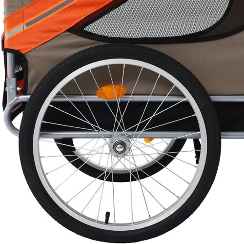Prikolica za bicikl za psa narančasto-siva slika 9