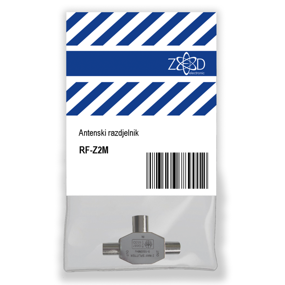 ZED electronic Antenski razdjelnik 1 ženski na 2 muška - RF-Z2M slika 1