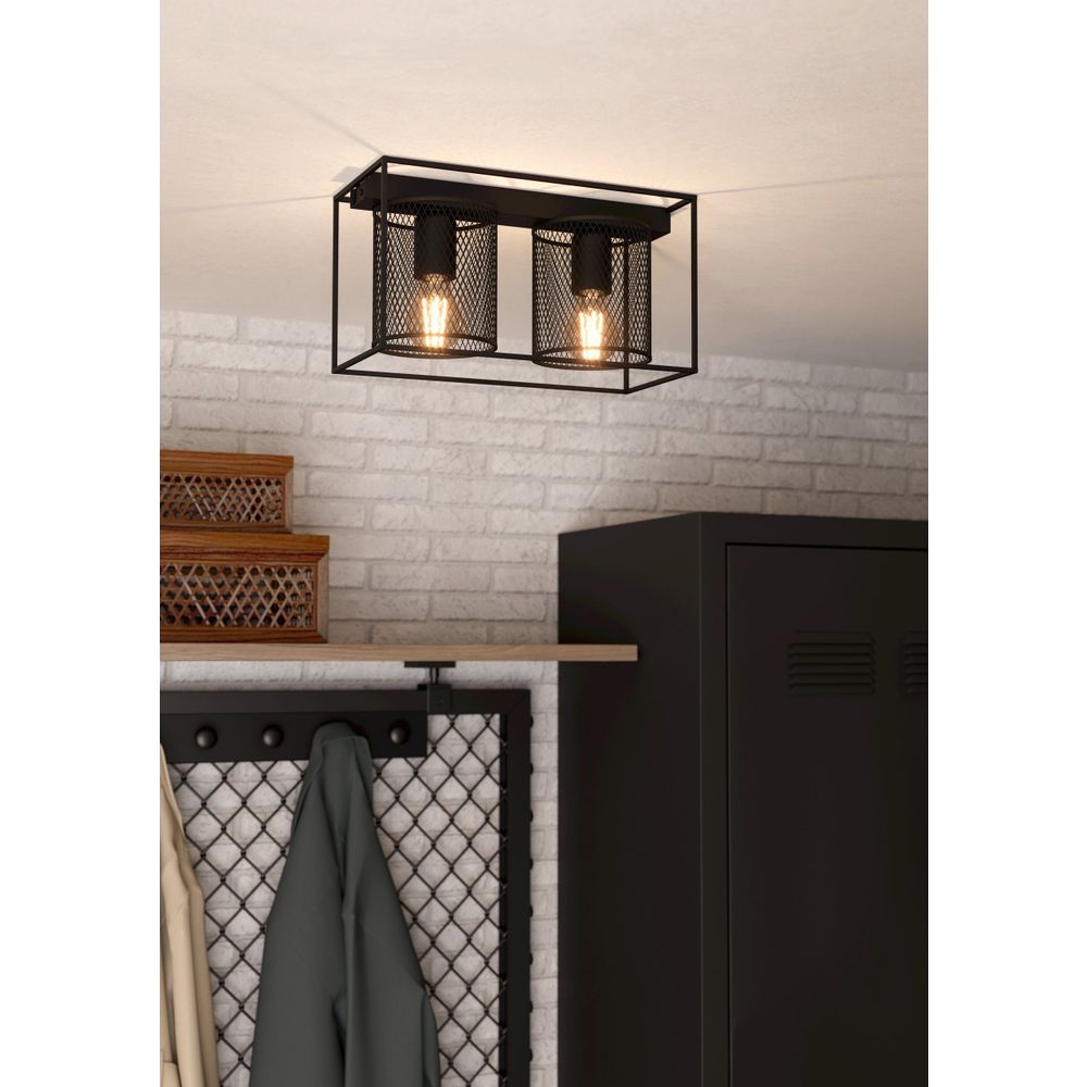 Eglo stropna lampa 'Catterick' - Čelik/Crna, E27 slika 2