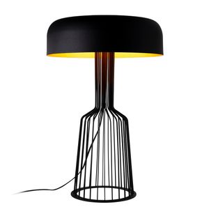Opviq Stolna lampa STYLE, metalna crno- zlatna promjer 36 cm, visina 57 cm, duljina kabla 200 cm, 2 x E27 40 W, Fellini - MR-123