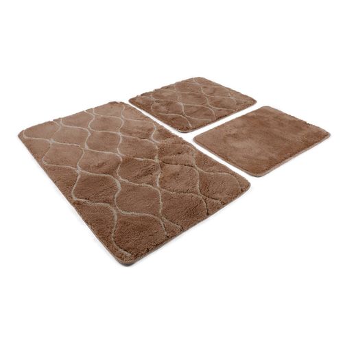 Infinity - Caramel Caramel Acrylic Bathmat Set (3 Pieces) slika 3