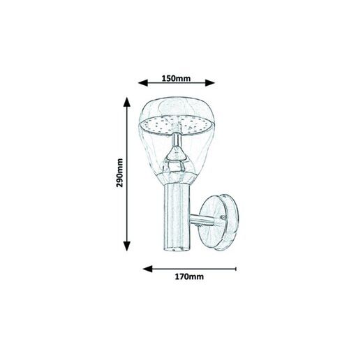 Rabalux Amalfi,spoljna zidna,LED8W,bruseni hrom slika 5