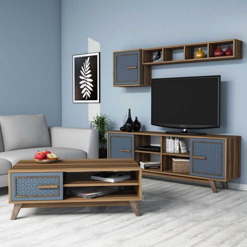 Ayla - Walnut, Blue Walnut
Blue Living Room Furniture Set slika 1