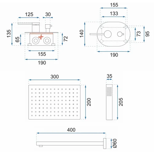 REA tuš set oval chrome box slika 9